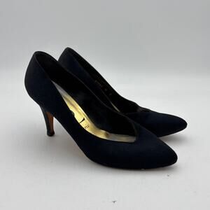 Yves Saint Laurent YSL Paris Satin Pumps Heels Women's 8M